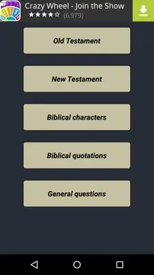 The bible quiz game android App screenshot 1